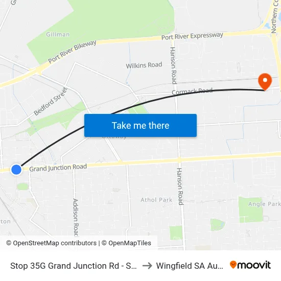 Stop 35G Grand Junction Rd - South side to Wingfield SA Australia map