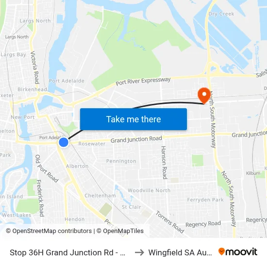 Stop 36H Grand Junction Rd - North side to Wingfield SA Australia map