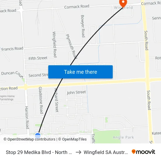 Stop 29 Medika Blvd - North side to Wingfield SA Australia map