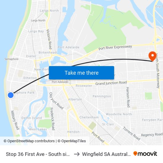 Stop 36 First Ave - South side to Wingfield SA Australia map
