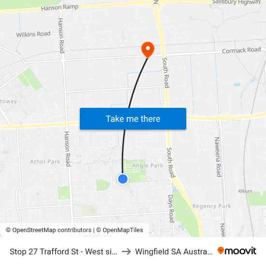 Stop 27 Trafford St - West side to Wingfield SA Australia map