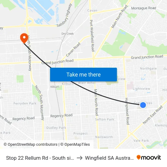 Stop 22 Rellum Rd - South side to Wingfield SA Australia map