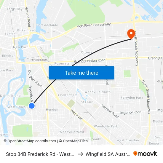 Stop 34B Frederick Rd - West side to Wingfield SA Australia map