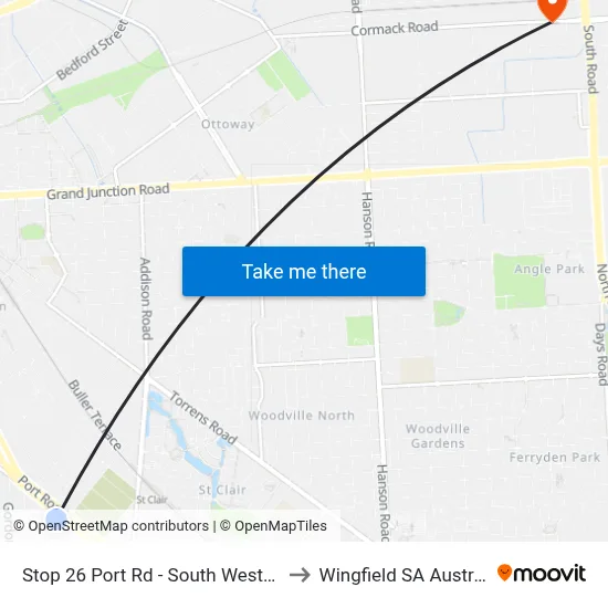 Stop 26 Port Rd - South West side to Wingfield SA Australia map