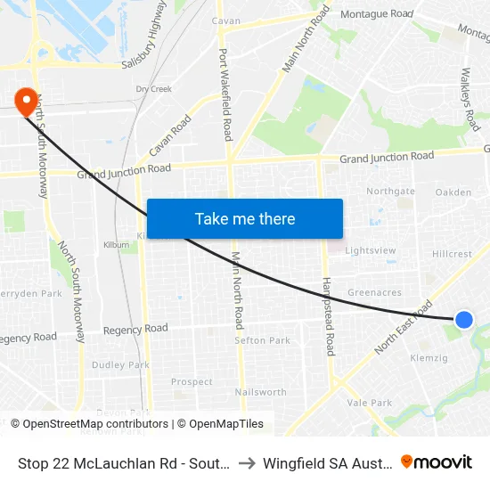 Stop 22 McLauchlan Rd - South side to Wingfield SA Australia map
