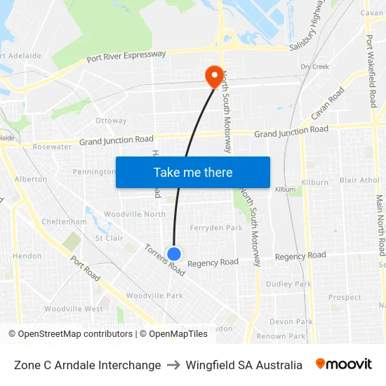 Zone C Arndale Interchange to Wingfield SA Australia map