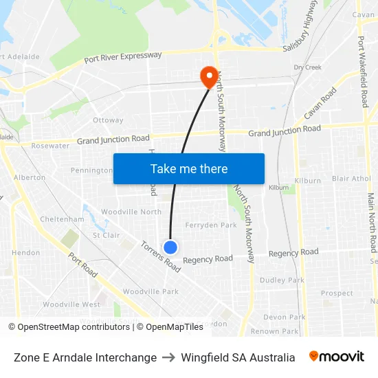 Zone E Arndale Interchange to Wingfield SA Australia map