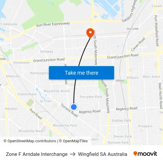 Zone F Arndale Interchange to Wingfield SA Australia map