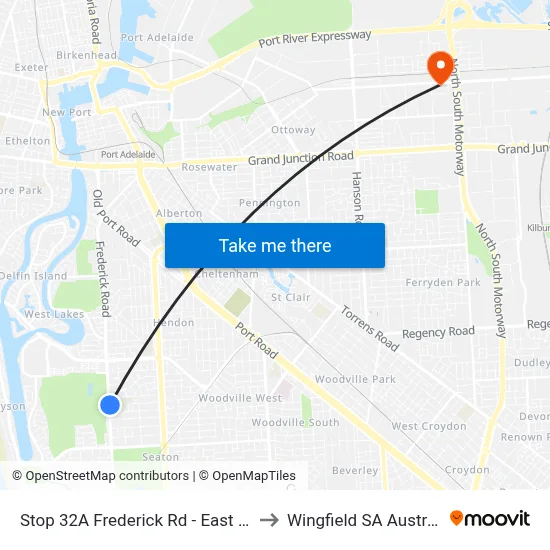 Stop 32A Frederick Rd - East side to Wingfield SA Australia map