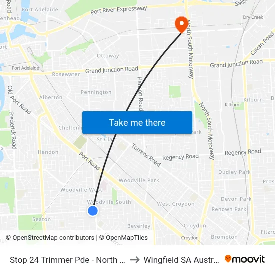 Stop 24 Trimmer Pde - North side to Wingfield SA Australia map