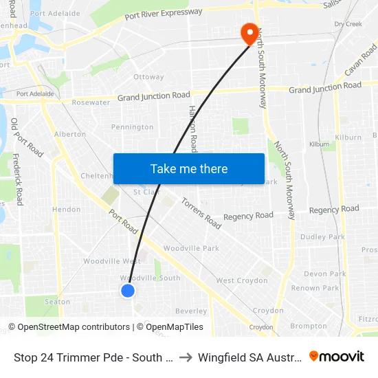 Stop 24 Trimmer Pde - South side to Wingfield SA Australia map