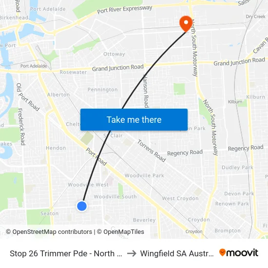 Stop 26 Trimmer Pde - North side to Wingfield SA Australia map