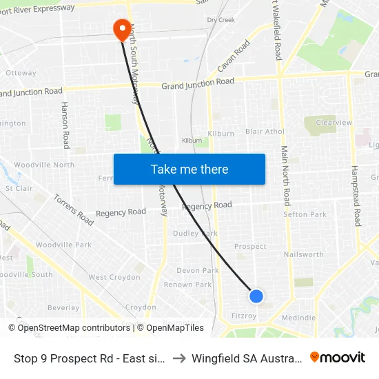 Stop 9 Prospect Rd - East side to Wingfield SA Australia map
