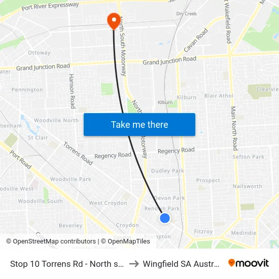 Stop 10 Torrens Rd - North side to Wingfield SA Australia map