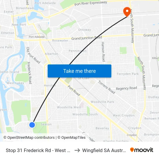 Stop 31 Frederick Rd - West side to Wingfield SA Australia map
