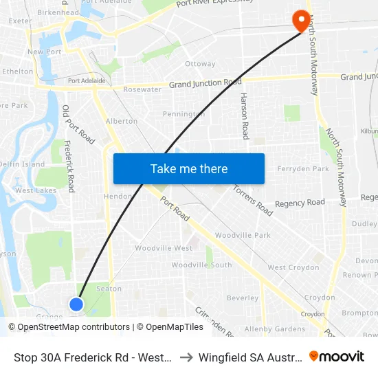 Stop 30A Frederick Rd - West side to Wingfield SA Australia map