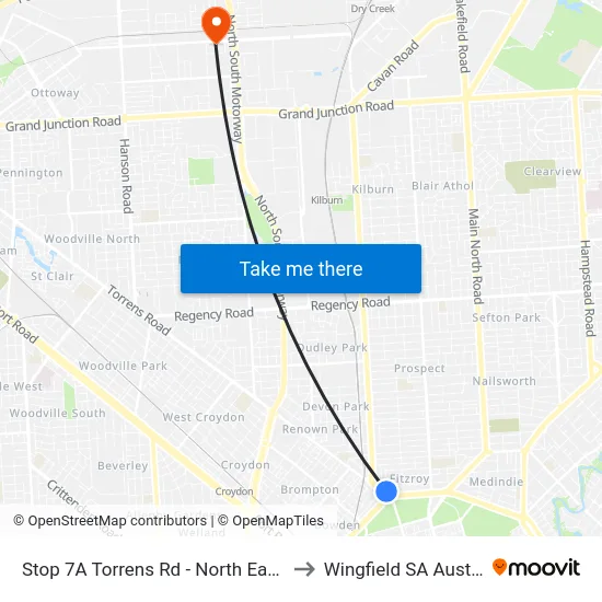 Stop 7A Torrens Rd - North East side to Wingfield SA Australia map