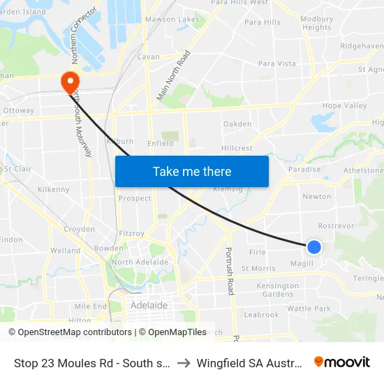 Stop 23 Moules Rd - South side to Wingfield SA Australia map