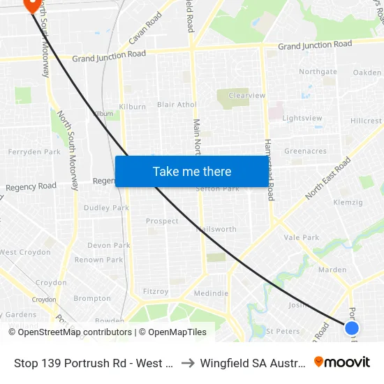 Stop 139 Portrush Rd - West side to Wingfield SA Australia map