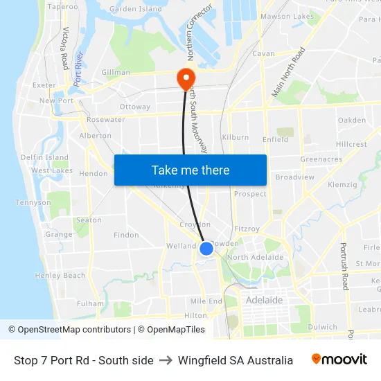 Stop 7 Port Rd - South side to Wingfield SA Australia map