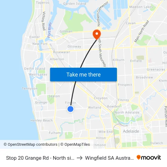 Stop 20 Grange Rd - North side to Wingfield SA Australia map