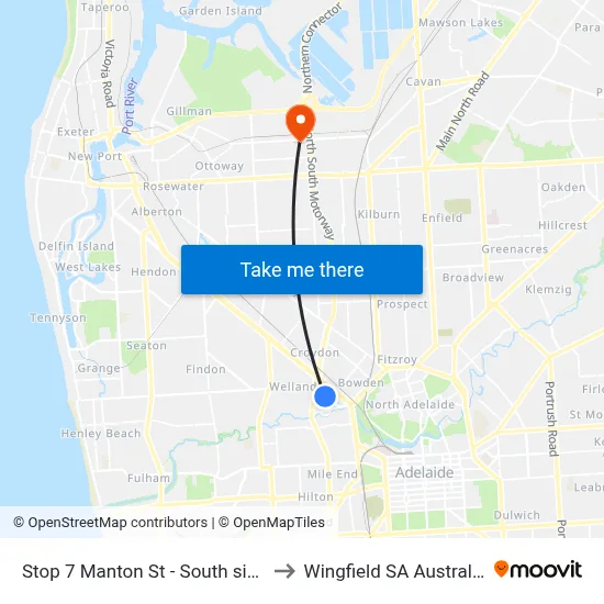 Stop 7 Manton St - South side to Wingfield SA Australia map