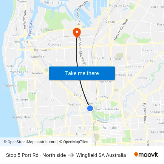 Stop 5 Port Rd - North side to Wingfield SA Australia map