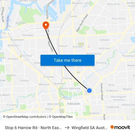 Stop 6 Harrow Rd - North East side to Wingfield SA Australia map
