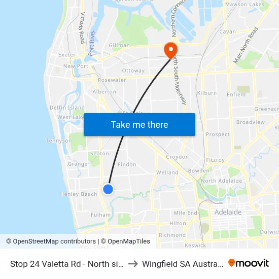 Stop 24 Valetta Rd - North side to Wingfield SA Australia map