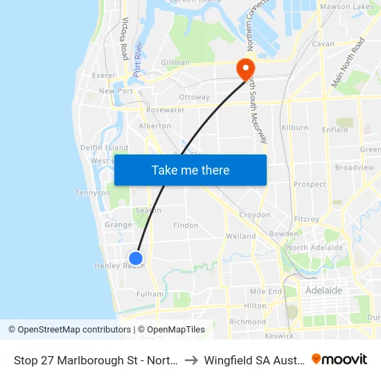 Stop 27 Marlborough St - North side to Wingfield SA Australia map