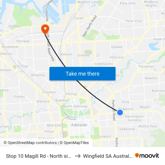 Stop 10 Magill Rd - North side to Wingfield SA Australia map
