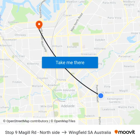 Stop 9 Magill Rd - North side to Wingfield SA Australia map