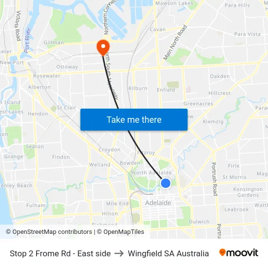 Stop 2 Frome Rd - East side to Wingfield SA Australia map