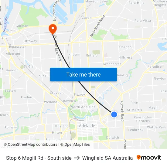 Stop 6 Magill Rd - South side to Wingfield SA Australia map