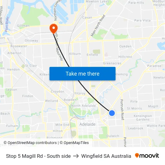 Stop 5 Magill Rd - South side to Wingfield SA Australia map