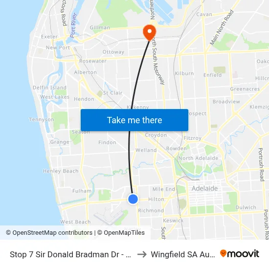 Stop 7 Sir Donald Bradman Dr - North side to Wingfield SA Australia map