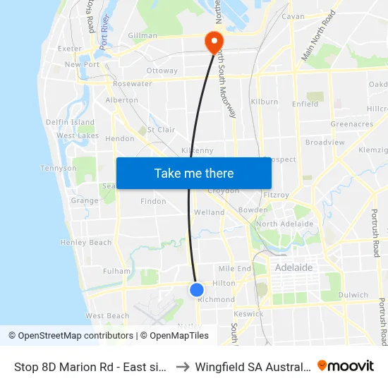 Stop 8D Marion Rd - East side to Wingfield SA Australia map