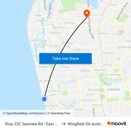 Stop 23C Seaview Rd - East side to Wingfield SA Australia map