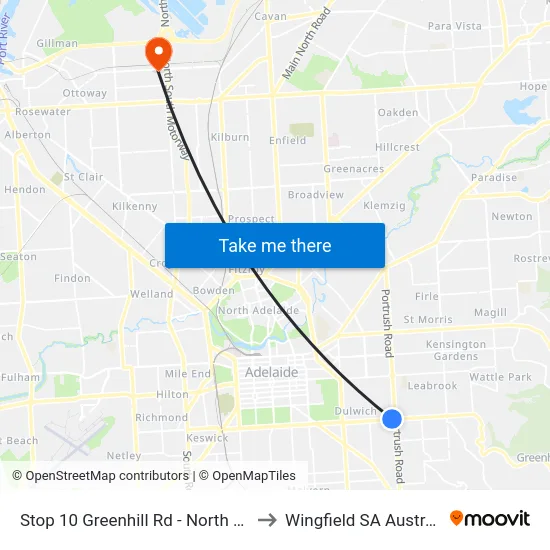 Stop 10 Greenhill Rd - North side to Wingfield SA Australia map