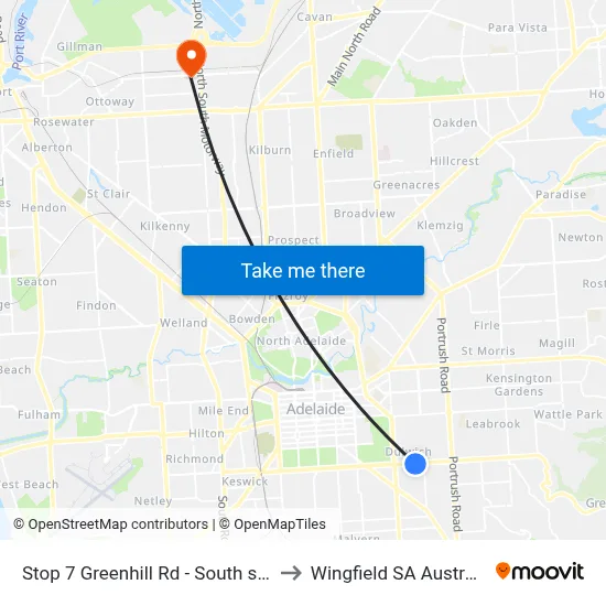 Stop 7 Greenhill Rd - South side to Wingfield SA Australia map