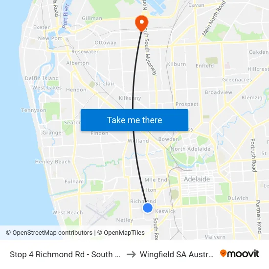 Stop 4 Richmond Rd - South side to Wingfield SA Australia map