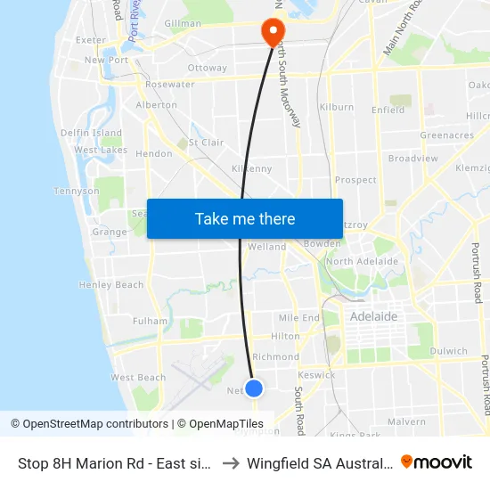 Stop 8H Marion Rd - East side to Wingfield SA Australia map