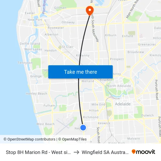 Stop 8H Marion Rd - West side to Wingfield SA Australia map