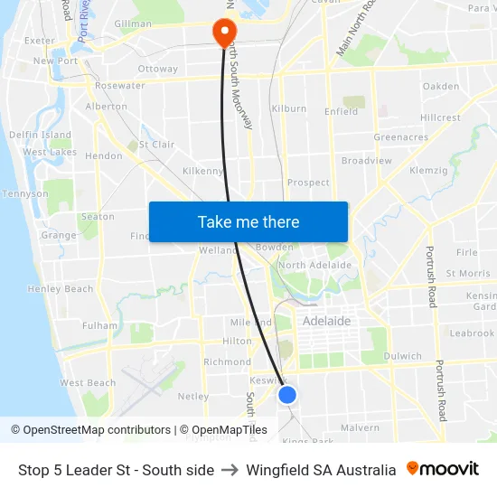 Stop 5 Leader St - South side to Wingfield SA Australia map