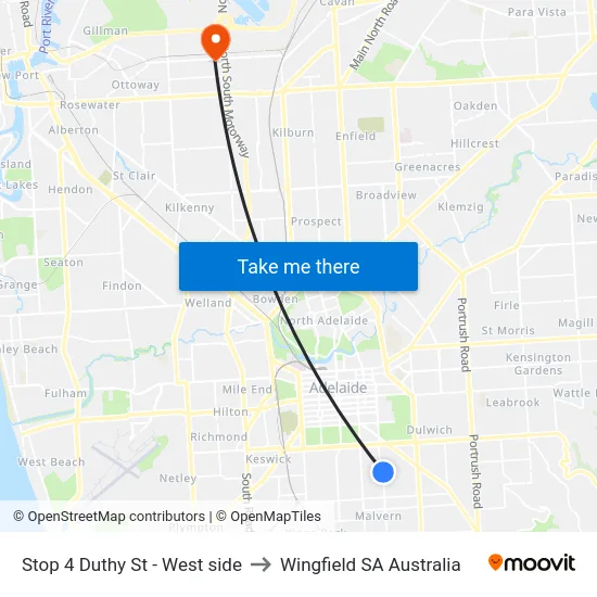 Stop 4 Duthy St - West side to Wingfield SA Australia map