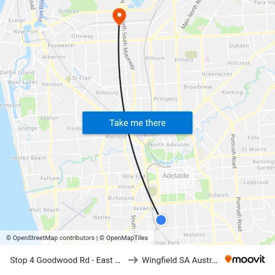 Stop 4 Goodwood Rd - East side to Wingfield SA Australia map