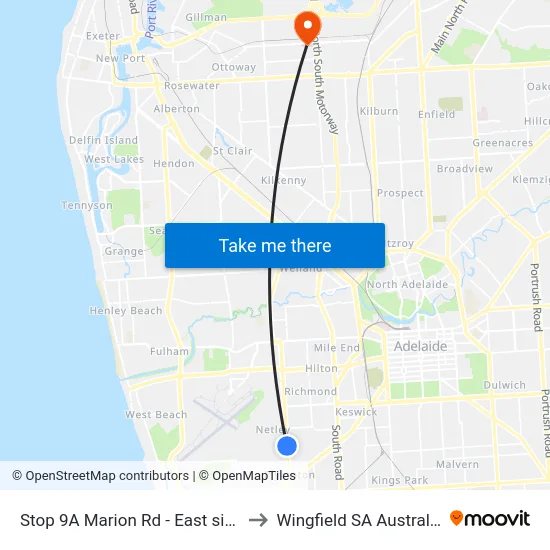Stop 9A Marion Rd - East side to Wingfield SA Australia map