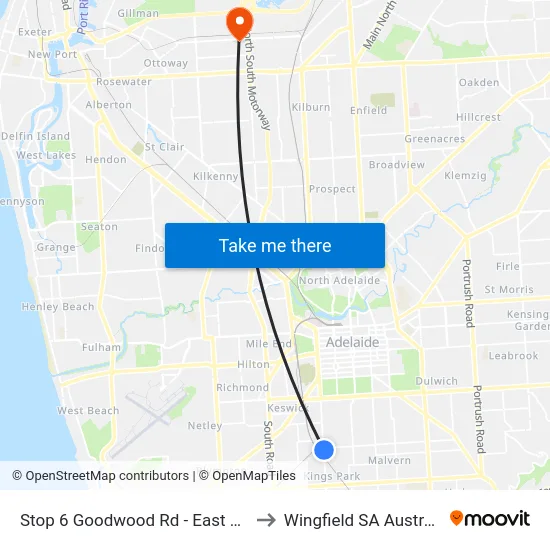 Stop 6 Goodwood Rd - East side to Wingfield SA Australia map