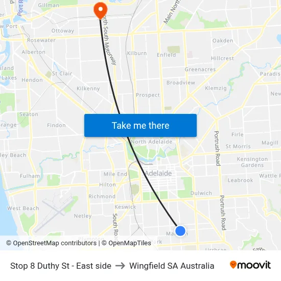 Stop 8 Duthy St - East side to Wingfield SA Australia map