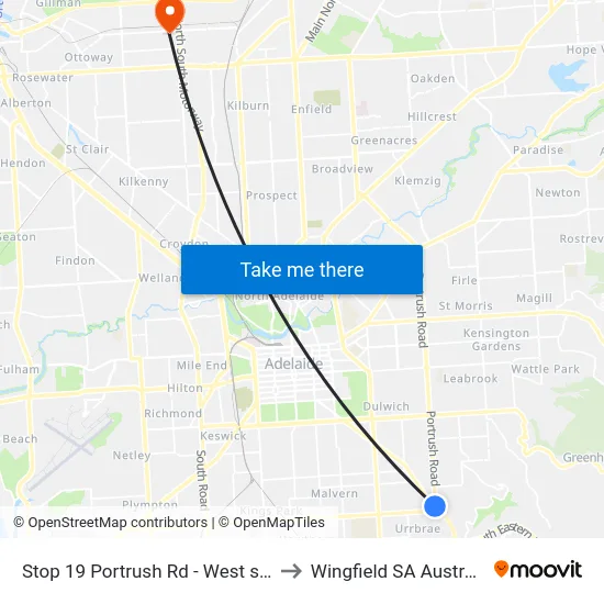Stop 19 Portrush Rd - West side to Wingfield SA Australia map